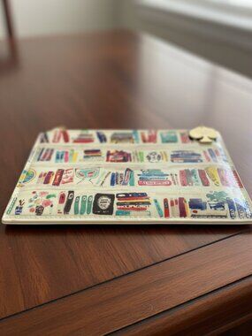 Kate Spade New York Bella Bookshelf  | Pencil Pouch | Cosmetic Bag Travel Case